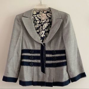 Nanette Lepore Gray and Navy Blazer